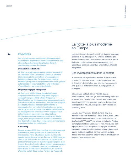 Rapport annuel 2006-07 - Air France-KLM Finance