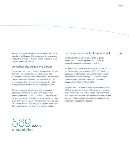 Rapport annuel 2006-07 - Air France-KLM Finance