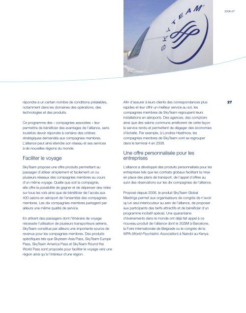 Rapport annuel 2006-07 - Air France-KLM Finance