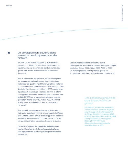 Rapport annuel 2006-07 - Air France-KLM Finance