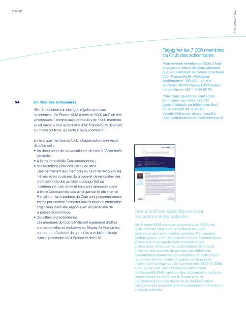 Rapport annuel 2006-07 - Air France-KLM Finance