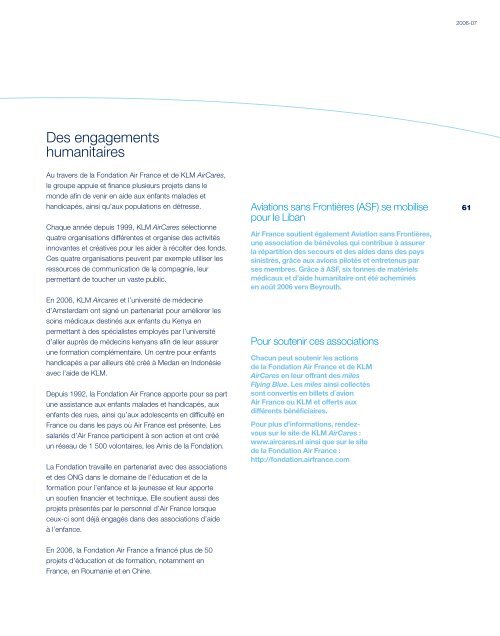 Rapport annuel 2006-07 - Air France-KLM Finance