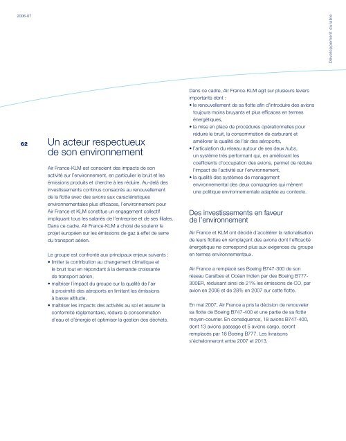 Rapport annuel 2006-07 - Air France-KLM Finance