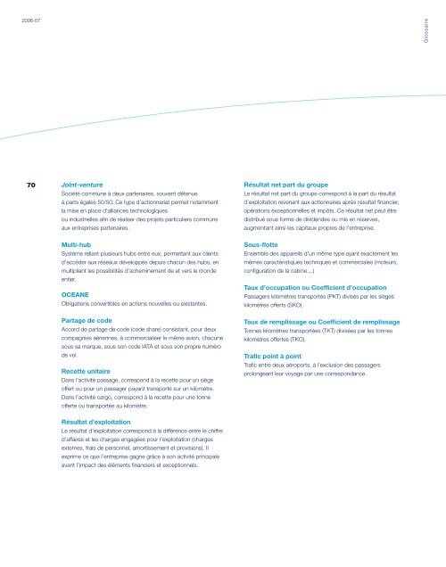 Rapport annuel 2006-07 - Air France-KLM Finance