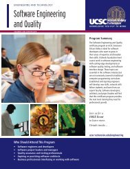 Software Engineering and Quality - UCSC Extension Silicon Valley