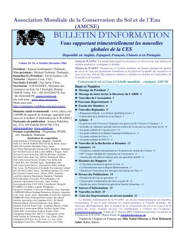 Association Mondiale de la Conservation du Sol et - World ...