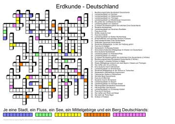 Erdkunde - Deutschland - Eigene-kreuzwortraetsel.de