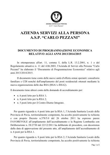 azienda servizi alla persona asp âcarlo pezzaniâ documento di ...