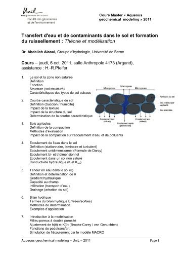 Hydrologie du sol - eau-sol.ch