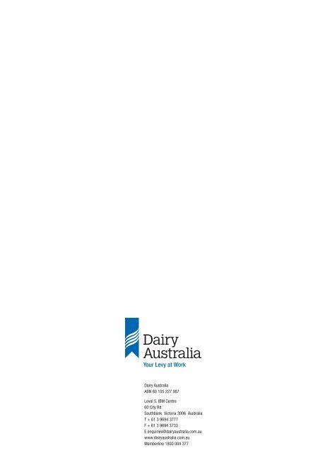 Australian Dairy Industry In Focus 2009 - Dairying For Tomorrow