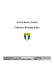 Friern Barnet School Collective Worship Policy