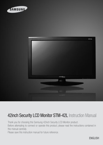 42inch Security LCD Monitor STM-42L Instruction ... - Samsung CCTV