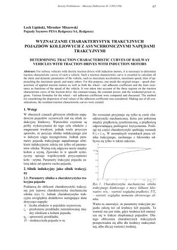 wyznaczanie charakterystyk trakcyjnych pojazdów ... - Komel