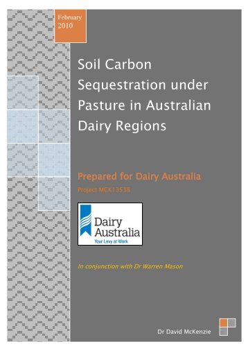 Soil Carbon Sequestration under Pasture in Australian Dairy Regions