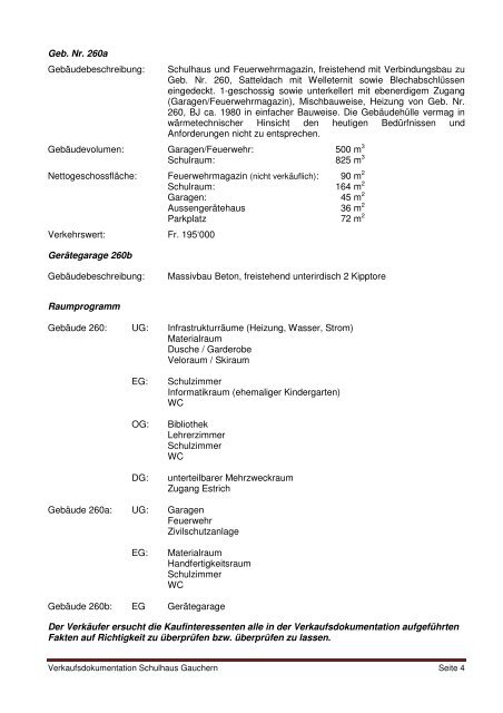 Gebäudebeschreibung - Röthenbach im Emmental