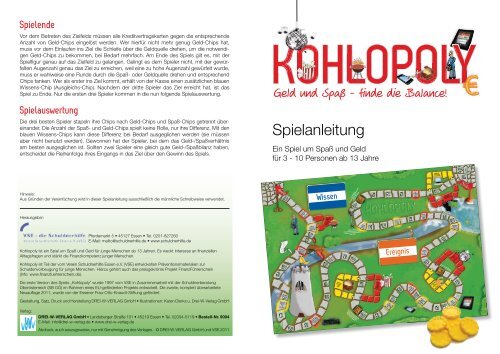 Download Spielanleitung Kohlopoly - Verein Schuldnerhilfe Essen
