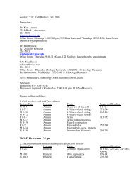 Zoology 570: Cell Biology Fall, 2007 Instructors: Dr. Kurt Amann ...