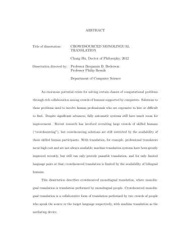 ABSTRACT CROWDSOURCED MONOLINGUAL TRANSLATION ...