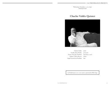 Chucho ValdÃ©s Quintet - Cal Performances