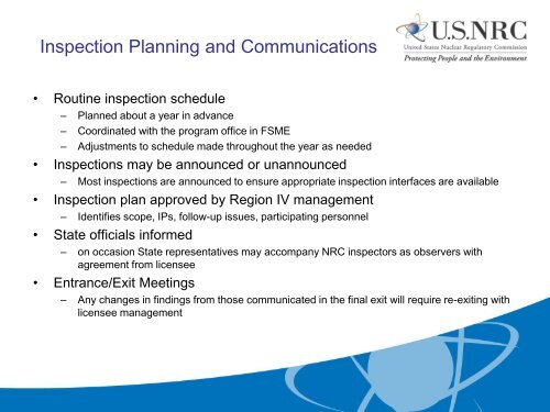 Overview of NRCs Uranium Recovery Inspection Program