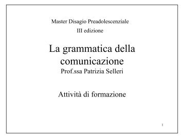 La grammatica della comunicazione