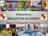 Y6 Parents evening - getting ready for Y7 - Braunton Academy
