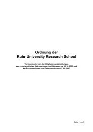Ordnung der Ruhr University Research School - RUB Research ...