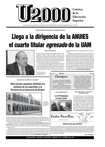 Llega a la dirigencia de la ANUIES el cuarto titular ... - U2000