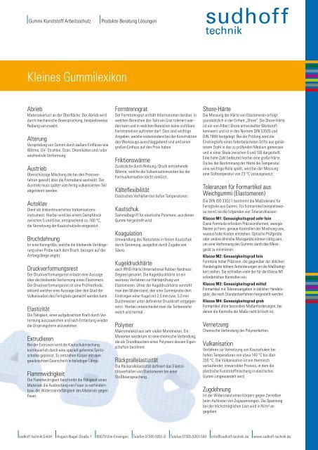 Gummitechnik (PDF, ca. 1,4 MB) - sudhoff technik GmbH