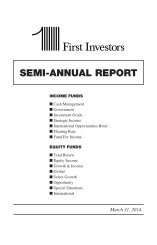 SEMI-ANNUAL REPORT - First Investors