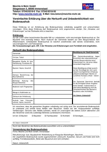 U- Bescheinigung Markelfingen - Meichle & Mohr GmbH