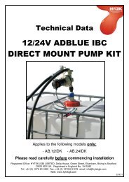 12/24V ADBLUE IBC DIRECT MOUNT PUMP KIT - Hytek