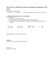 Aim: How do we add/subtract fractions with different denominators ...