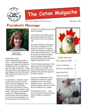 The Coton Malgache - Canadian Coton De Tulear Club