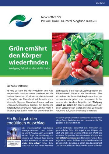 GrÃ¼n ernÃ¤hrt den KÃ¶rper wiederfinden - Privatpraxis Dr. Siegfried ...