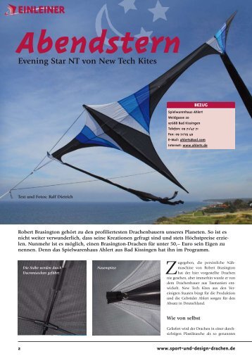 EINLEINER Evening Star NT von New Tech Kites ... - Dietrichs