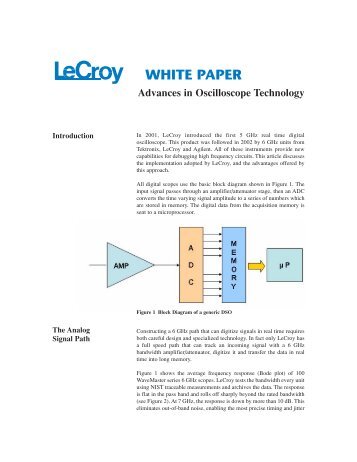 Advances in Oscilloscope Technology - Teledyne LeCroy