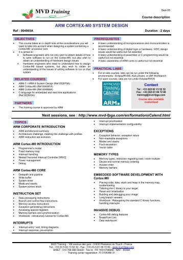 Training ARM CORTEX M0 SYSTEM DESIGN