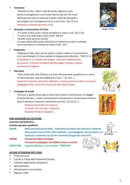 IL MINISTERO del CATECHISTA - Diocesi di Fossano