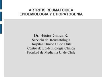 Artritis Reumatoide: EpidemiologÃ­a y etiopatogenia