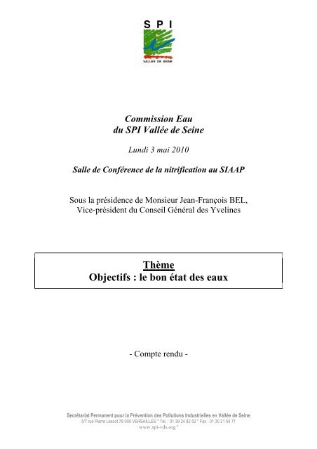 ThÃ¨me Objectifs : le bon Ã©tat des eaux