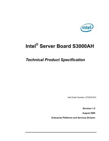 Intel Server Board S3000AH - Viglen Download