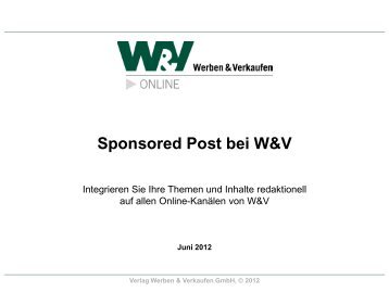 Sponsored Post bei W&V