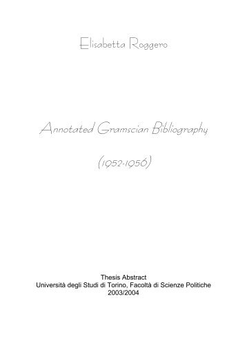 Introduction to an annotated bibliography on italian studies about ...