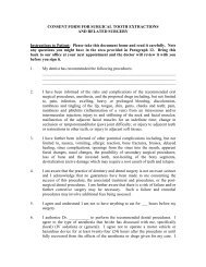 CONSENT FORM FOR SURGICAL TOOTH EXTRACTIONS AND ...
