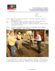 Letter of Appreciation for Volunteer Sally Drumm, GySgt, USMC ...