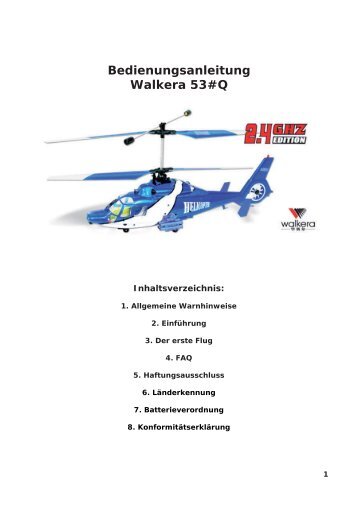Bedienungsanleitung Walkera 53#Q - Helitec