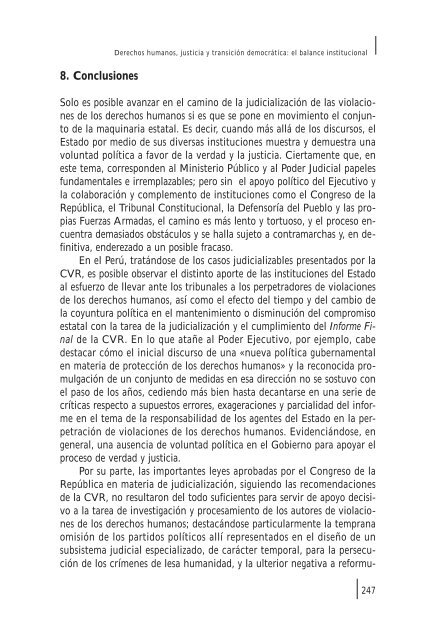 El legado de la verdad: La justicia penal en la transiciÃ³n peruana