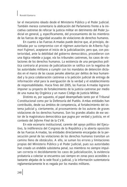 El legado de la verdad: La justicia penal en la transiciÃ³n peruana