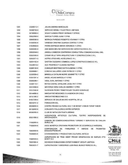 ResoluciÃ³n Proveedores Inscritos Febrero 2010 - Chileproveedores